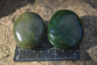 Polished Green Verdite Palm Stones (Two With Ruby) x 12 From Zimbabwe - Toprock Gemstones and Minerals 