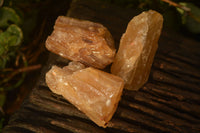 Natural Honey Aragonite Etched & Cobbed Pieces  x 12 From Namibia