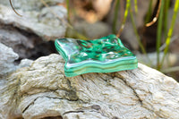 Polished Malachite Free Forms With Stunning Flower & Banding Patterns x 5 From Congo - TopRock