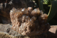 Natural Smokey Phantom Quartz Clusters x 2 From Luena, Congo