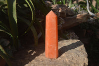 Polished Orange Twist Calcite Tower x 1 From Maevantanana, Madagascar