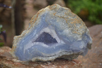 Natural Blue Lace Agate Geode Specimens  x 3 From Malawi - Toprock Gemstones and Minerals 