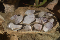 Natural Clear Amethyst & Smokey Brandberg Quartz Crystals x 12 From Brandberg, Namibia