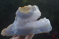 Natural Blue Lace Agate Geode Specimens  x 3 From Malawi - Toprock Gemstones and Minerals 