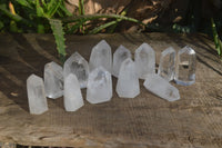 Polished Clear Quartz Crystal Points x 12 From Madagascar