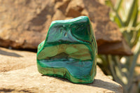 Polished Malachite Free Forms With Stunning Flower & Banding Patterns x 5 From Congo - TopRock