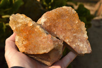 Natural Golden Limonite Quartz Clusters  x 3 From Mwinilunga, Zambia - TopRock