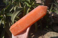 Polished Orange Twist Calcite Tower x 1 From Maevantanana, Madagascar