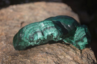 Natural Crystalline Botryoidal Malachite Specimens  x 3 From Congo