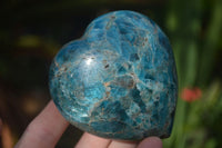 Polished Blue Apatite Gemstone Hearts  x 3 From Madagascar - Toprock Gemstones and Minerals 