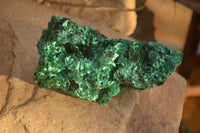 Natural Chatoyant Silky Malachite Specimens  x 2 From Kasompe, Congo