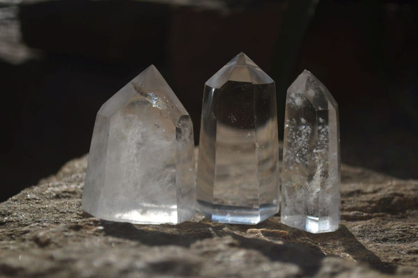 Polished Clear Quartz Crystal Points x 12 From Madagascar