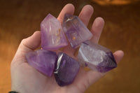 Polished Small Window Amethyst Quartz Points x 12 From Madagascar