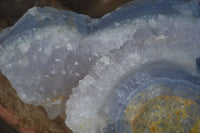 Natural Blue Lace Agate Geode Specimens  x 3 From Malawi - Toprock Gemstones and Minerals 