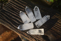 Polished Icy Clear Quartz Points x 6 From Madagascar