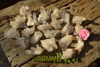 Natural Small Optic to Near Optic Quartz Clusters  x 35 From Madagascar - TopRock