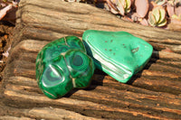 Polished Malachite Free Forms With Stunning Flower & Banding Patterns x 5 From Congo - TopRock