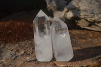 Polished Icy Clear Quartz Points x 6 From Madagascar