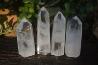 Polished Icy Clear Quartz Points x 6 From Madagascar