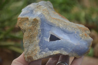 Natural Blue Lace Agate Geode Specimens  x 3 From Malawi - Toprock Gemstones and Minerals 