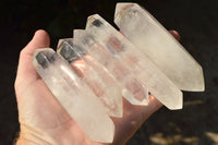 Polished Double Terminated Semi Optic Quartz Crystals  x 12 From Madagascar - TopRock