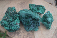 Natural Large Chatoyant Silky Malachite Specimens  x 4 From Kasompe, Congo - Toprock Gemstones and Minerals 