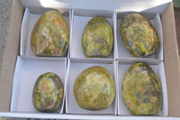 Polished Green Opal Standing Free Forms  x 6 From Antsirabe, Madagascar - Toprock Gemstones and Minerals 