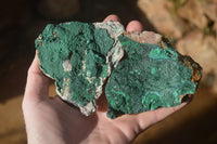 Natural Crystalline Malachite Specimens  x 6 From Congo