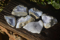 Natural Blue Lace Agate Geode Specimens  x 6 From Nsanje, Malawi