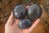 Polished  Blue Lazulite Palm Stones  x 12 From Madagascar