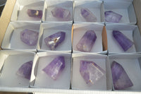 Polished Small Window Amethyst Points x 12 From Ankazobe, Madagascar