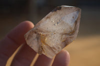 Polished Smokey Amethyst Window Quartz Crystals x 6 From Ankazobe, Madagascar