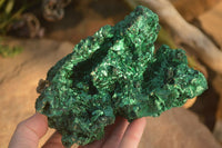 Natural Chatoyant Silky Malachite Specimens  x 2 From Kasompe, Congo