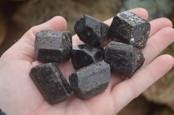 Natural Schorl Black Tourmaline Crystals  x 35 From Zimbabwe - TopRock