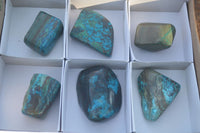 Polished Blue Shattuckite Free Forms  x 6 From Kaokoveld, Namibia - Toprock Gemstones and Minerals 