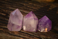 Polished Small Window Amethyst Quartz Points x 12 From Madagascar