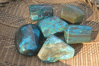 Polished Blue Shattuckite Free Forms  x 6 From Kaokoveld, Namibia - Toprock Gemstones and Minerals 