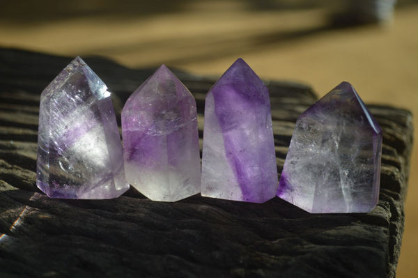 Polished Small Window Amethyst Points x 12 From Ankazobe, Madagascar