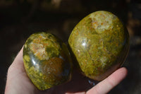 Polished Green Opal Standing Free Forms  x 6 From Antsirabe, Madagascar - Toprock Gemstones and Minerals 