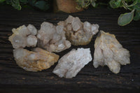 Natural Cascading White Phantom Smokey Quartz Clusters  x 6 From Luena, Congo - Toprock Gemstones and Minerals 