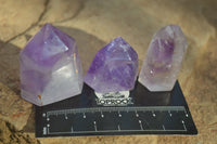 Polished Small Window Amethyst Points x 12 From Ankazobe, Madagascar