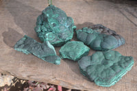 Natural Crystalline Botryoidal Malachite Specimens  x 5 From Kambove, Congo