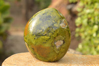 Polished Vibrant Green Opal Standing Free Forms x 2 From Antsirabe, Madagascar - TopRock