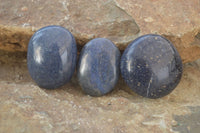 Polished  Blue Lazulite Palm Stones  x 12 From Madagascar