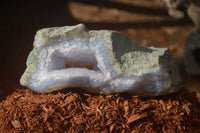 Natural Blue Lace Agate Geode Specimens  x 6 From Nsanje, Malawi