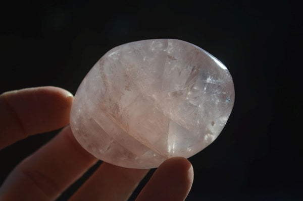 Polished Gemmy Pink Rose Quartz Palm Stones  x 12 From Madagascar - Toprock Gemstones and Minerals 