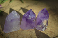 Polished Small Window Amethyst Points x 12 From Ankazobe, Madagascar