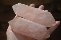 Polished Double Terminated Pink Rose Quartz Points  x 4 From Ambatondrazaka, Madagascar - TopRock