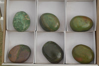 Polished Green Verdite Palm Stones  x 3 From Zimbabwe - TopRock