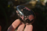 Polished Rhodonite Gemstone Eggs x 6 From Madagascar